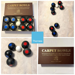 DRAKES CARPET BOWLS | Indoor bowls set | Bowls game for adults and children | CARPET BOWLS GIFT | French boules set | Each bowl is 2 inches in diameter.