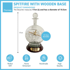 Ornamental glass model of a Spitfire aeroplane in a decorative glass decanter | memorabilia | gifts for men | WW2 gift | wartime memorabilia | Supermarine Spitfire | Battle of Britain