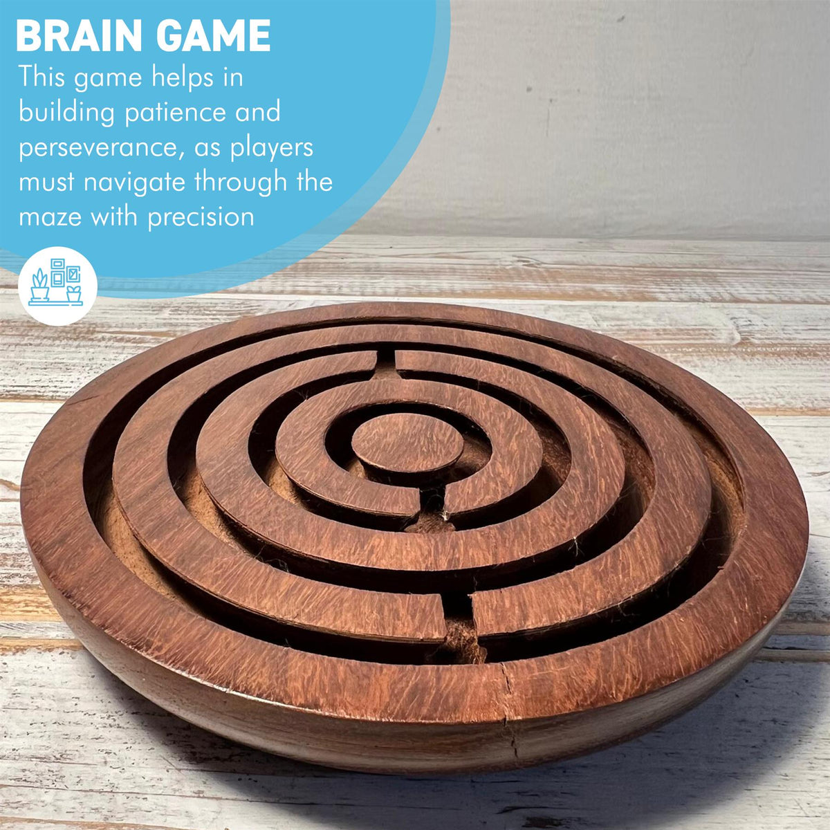 Handcrafted Wooden Labyrinth Puzzle Maze - Educational Brain Teaser Ga ...