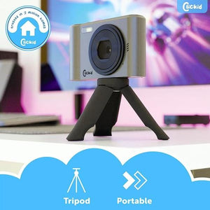 All-in-One Digital Camera with 48MP 1080p Photography and Full HD Video for Vlogging | 16x Zoom, 2.4" IPS Screen | 32GB Micro SD Card, Tripod and Extra Battery Included | ClicKid CAM20