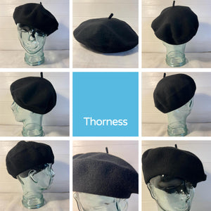 Black French Beret Hat | Classic wool hat | One size | French cap |  Fancy dress theme hat | Vintage French Beret solid colour | Unisex style ideal for men and women