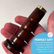 Load image into Gallery viewer, ANTIQUE BOBBIN LIGHT PULL,  upcycled from genuine antique bobbins, vintage bathroom ceiling light switch &amp; pull cord, unique piece of history for your bathroom

