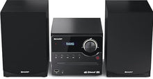 Load image into Gallery viewer, Sharp XL-B517D(BK) Micro Hi-Fi Sound System Stereo with DAB Radio, DAB+, FM, Bluetooth, CD-MP3, USB Playback, Wooden Speakers, 45W – Black
