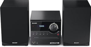 Sharp XL-B517D(BK) Micro Hi-Fi Sound System Stereo with DAB Radio, DAB+, FM, Bluetooth, CD-MP3, USB Playback, Wooden Speakers, 45W – Black