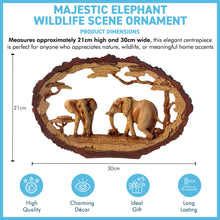 Load image into Gallery viewer, 𝗘𝗟𝗘𝗣𝗛𝗔𝗡𝗧 𝗢𝗥𝗡𝗔𝗠𝗘𝗡𝗧 – Resin Wood Effect Figurine, Wildlife Decor, Rustic Home Centrepiece, Collectible Gift for Living Room, Office, or Shelf
