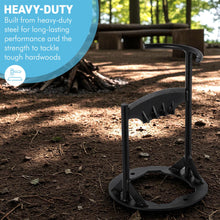 Load image into Gallery viewer, 𝗖𝗔𝗦𝗧 𝗜𝗥𝗢𝗡 𝗪𝗢𝗢𝗗 𝗦𝗣𝗟𝗜𝗧𝗧𝗘𝗥 | 31cm (12”) (H) | Wood &amp; Kindling Splitting Tool | Firewood Cutter with Pre-Drilled Base | Splitting Blade | Fireplace Decor
