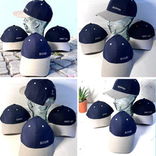 Load image into Gallery viewer, Set of 4 Adjustable Navy-Blue Baseball Caps, Skipper, First Mate, Bosun and Crew, Nautical Boating Hats for Sailing, Yachting &amp; Team Uniform
