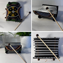 Load image into Gallery viewer, Traditional Chime Xylophone with Aboriginal style decoration, Handcrafted Percussion Instrument with beater
