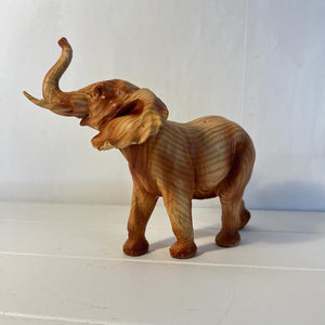 Free Standing Wood effect Masterful Elephant Decorative Ornament | Elephant Ornaments | Home Accessory Gift | Living Room | Wildlife Animal