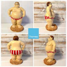 Load image into Gallery viewer, CHUBBY CHAPPY resin FIGURINE | Seaside ornament | bathroom ornaments | beach figurine | 16cm (H) | Swimmer | Fat Bloke
