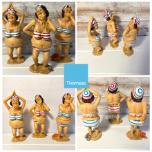 Load image into Gallery viewer, Set of 3 CUTE OLD DEARS resin FIGURINES | Seaside ornament | bathroom ornaments | beach figurine | 15cm (H) | Swimmer | Old Deer | Timeless Treasures
