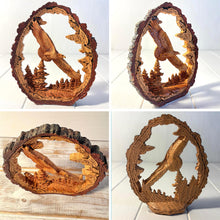 Load image into Gallery viewer, 𝗙𝗟𝗬𝗜𝗡𝗚 𝗘𝗔𝗚𝗟𝗘 𝗦𝗖𝗨𝗟𝗣𝗧𝗨𝗥𝗘, Resin Wood Effect Bird of Prey Figurine, Decorative Wildlife Ornament for Home &amp; Office
