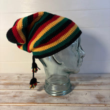 Load image into Gallery viewer, Baggy Rastafarian Rasta slouchy beanie hat
