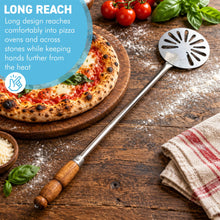 Load image into Gallery viewer, The 450mm Pizza Spinner Paddle – A Stainless Steel Pizza Turner with Wooden Handle
