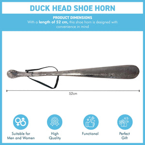 Aluminum Duck Head Long-Handled Shoe Horn - Durable & Stylish