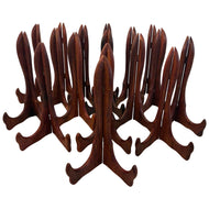 Wooden Plate Display Stands 25cm – Set of 16 Hinged Easel Holders