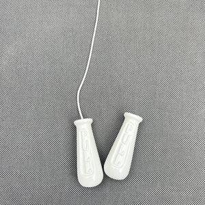 Pair of vintage Style White Powder-Coated Cast Metal Bathroom Light Switch Pulls