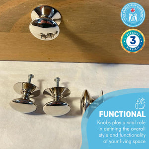 Cherema Nickel Knob | Set of 4 door knobs | Nickel cupboard knobs | Cabinet hardware | Antique nickel cupboard handles | Cupboard door handles | 30mm