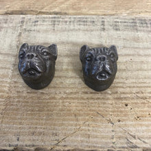 Load image into Gallery viewer, Two Cast Iron Bulldog Design Antique Style Retro Drawer Knobs
