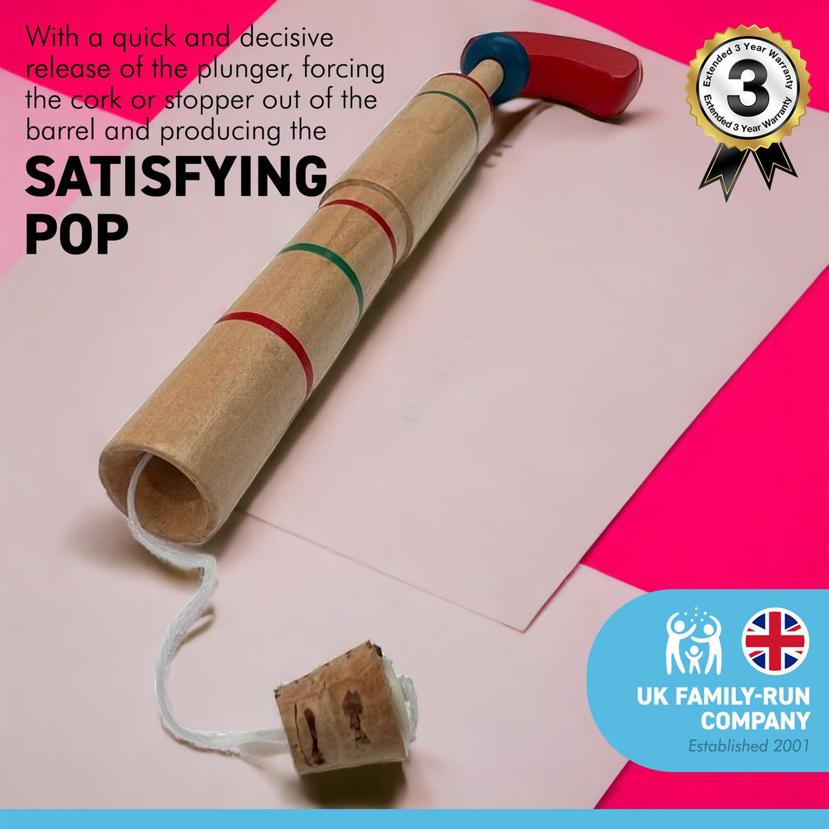 Wooden Pop Gun with cork bung | A Classic Toy That Brings Joy and Nost ...