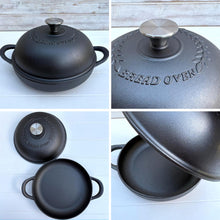 Load image into Gallery viewer, 24cm Cast Iron 𝗗𝗨𝗧𝗖𝗛 𝗢𝗩𝗘𝗡 𝗕𝗥𝗘𝗔𝗗 𝗣𝗔𝗡 – Matte Black, Ideal for Artisan &amp; Sourdough Bread
