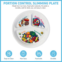 Load image into Gallery viewer, Portion Control Plate for Balanced Diet - Sections for Grains, Proteins, Fruits &amp; Veggies | Slimming &amp; Healthy Eating Plate
