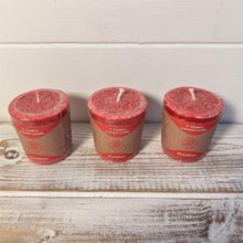 Load image into Gallery viewer, Set of 3 Root (Red) - Chakra Candles  | Standing at about 4.5 centimetres tall (1.75 inches), emanates an aura of rustic charm, invoking the essence of the earth itself.
