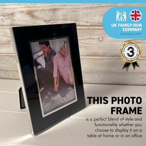 BLACK ALUMINIUM GLASS PHOTO FRAME | 15cm x 20cm | 6 Inches x 8 Inches | Picture Frame | High Quality Contemporary style | Showcase your photos and pictures.