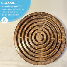 Load image into Gallery viewer, 20cm Diameter Wooden Labyrinth Maze Puzzle Board Game with 3 Silver Ball bearings
