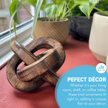 Load image into Gallery viewer, Rustic Wooden 3-Link Knot Ornament for Home Decor - Ideal for Living Room, Shelf &amp; Coffee Table
