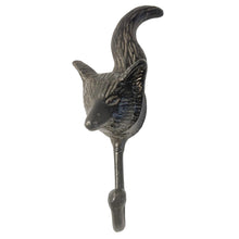 Load image into Gallery viewer, Sturdy Wall Mounted Cast Iron Fox Head Hook Hanger for Hat, Coat, Clothes - Ideal for Kitchen, Bathroom, Bedroom, Office
