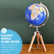 Load image into Gallery viewer, 20cm Globe with stand on a tripod

