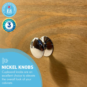 Cherema Nickel Knob | Single door knob | Nickel cupboard knobs | Cabinet hardware | Antique nickel cupboard handles | Cupboard door handles | 30mm