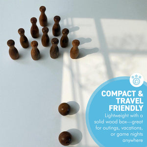 Deluxe Wooden Bowling Set with Solid Wood Storage Box � Ideal Gift for All Ages and Occasions