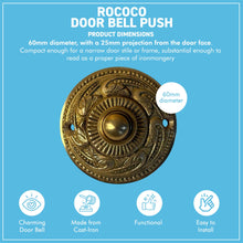 Load image into Gallery viewer, The Rococo – An Ornate Solid Brass Bell Push That Makes Visitors Notice the Door Before They Ring It
