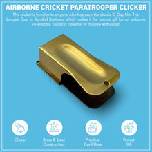 Load image into Gallery viewer, The Airborne Cricket – The D-Day Paratrooper Clicker in Solid Brass and Steel
