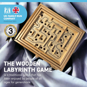 LABYRINTH WOODEN GAME | Traditional Game | Wooden Games| Brain Puzzle Teaser Game | Games for All Ages | Games of Skill | Maze Game