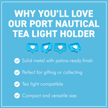 Load image into Gallery viewer, Vintage Style 20cm 𝗠𝗘𝗧𝗔𝗟 𝗣𝗢𝗥𝗧 𝗟𝗔𝗡𝗧𝗘𝗥𝗡 – 𝗡𝗔𝗨𝗧𝗜𝗖𝗔𝗟 𝗧𝗘𝗔 𝗟𝗜𝗚𝗛𝗧 𝗛𝗢𝗟𝗗𝗘𝗥 Maritime Gift
