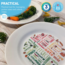 Load image into Gallery viewer, Pair of Colourful melamine PORTION CONTROL PLATE for Adults to Encourage Healthy Eating, Melamine Diet Plate Visually Divided for Slimming and Weight Loss | 100% Certified Food-Safe &amp; BPA-Free Melamine
