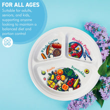 Load image into Gallery viewer, Portion Control Plate for Balanced Diet - Sections for Grains, Proteins, Fruits &amp; Veggies | Slimming &amp; Healthy Eating Plate

