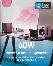 Load image into Gallery viewer, Refurbished Pink Majority D50X BLUETOOTH SPEAKERS 60W Bookshelf Audio with HDMI ARC
