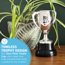 Load image into Gallery viewer, Elegant 18cm Silver Trophy Cup - Ideal Award for achievements &amp; celebrations
