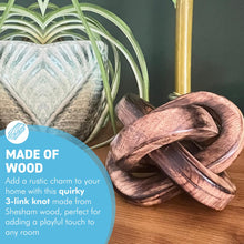 Load image into Gallery viewer, Rustic Wooden 3-Link Knot Ornament for Home Decor - Ideal for Living Room, Shelf &amp; Coffee Table
