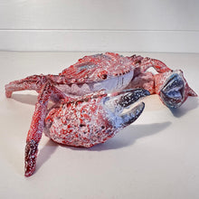 Load image into Gallery viewer, Hand-Painted Resin Crab Ornament, 28cm Wide – Unique Nautical Decor Gift
