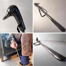 Load image into Gallery viewer, Long-Handled Aluminum Duck Head Shoe Horn – Durable, Easy-to-Use Shoehorn with Elegant Horse Design
