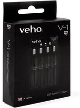 Load image into Gallery viewer, Charge Smarter Anywhere – Veho V-1 Universal 4-Slot USB Li-Ion Battery Charger with Advanced Protection
