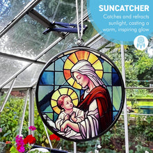 Load image into Gallery viewer, 3-Inch Virgin Mary Stained Glass Suncatcher | Beautiful Religious Window Decoration
