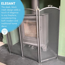 Load image into Gallery viewer, Folding 4-Panel Mesh Fire Guard Screen - Durable Fireplace Safety Protector
