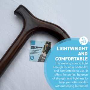 Varnished Dark Wood Classic Derby Walking Stick