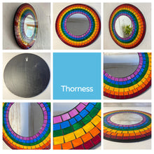 Load image into Gallery viewer, RAINBOW GLASS MOSAIC MIRROR | Mirror | Rainbow Colours | home Decor | Wall Mirror | Round Mirror | Circle | Mosaic Wall Mirror
